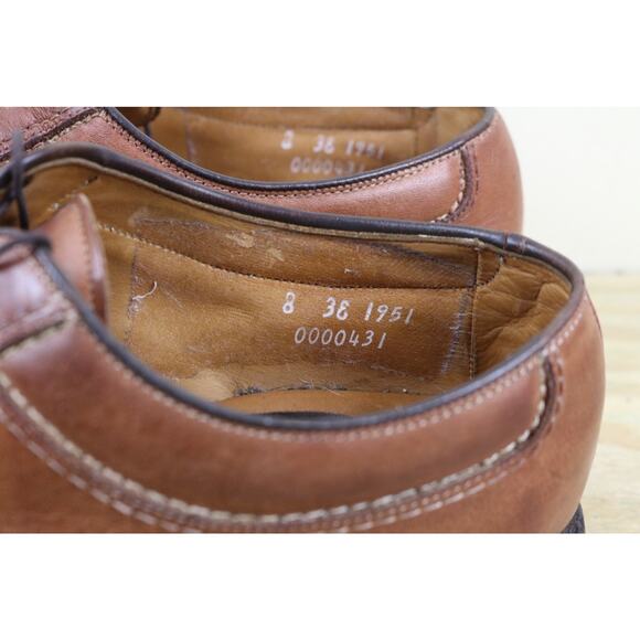 Allen Edmonds Shoes Mens 8 EEE Brown Leather Wilbert Oxfords Derby USA - Picture 5 of 11